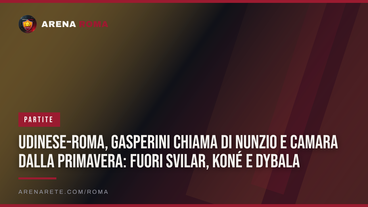Udinese-Roma, Gasperini chiama Di Nunzio e Camara dalla Primavera: fuori Svilar, Koné e Dybala