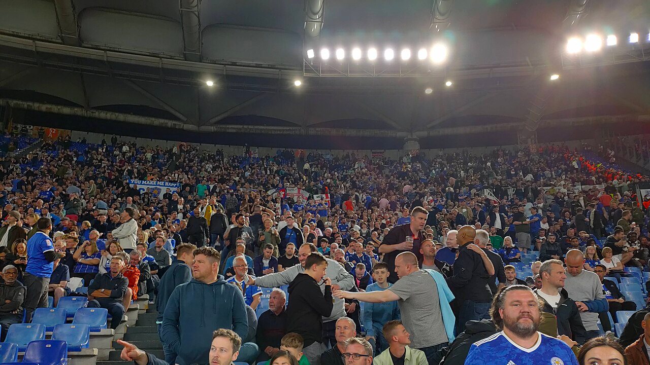 Leicester City supporters in Rome